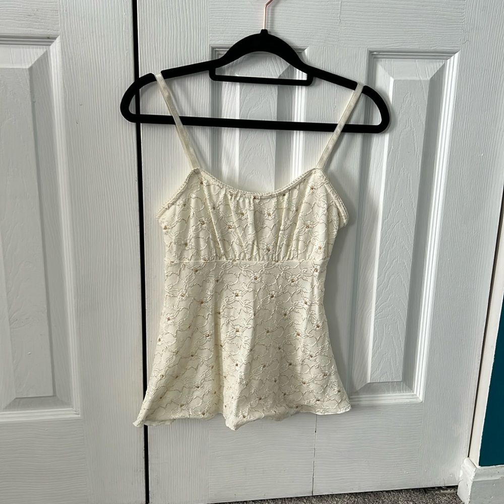 A. Byer Cream and Gold Tank